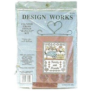 Vintage Design Works Counted Cross Stitch Welcome Family & Friends Hang-Up Kit